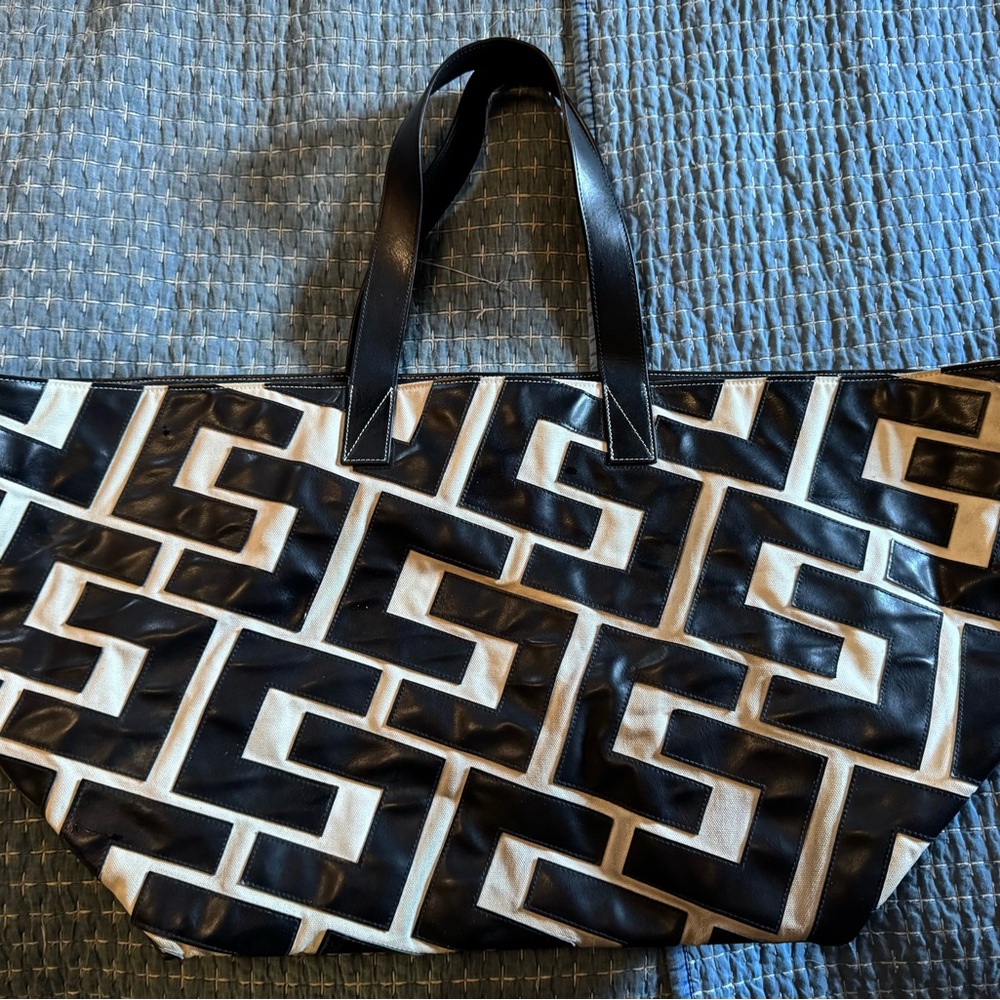 Celine Black and Cream Tote Bag